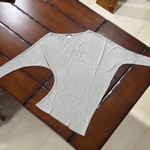 Venus Off-Shoulder Asymmetrical Top Gray